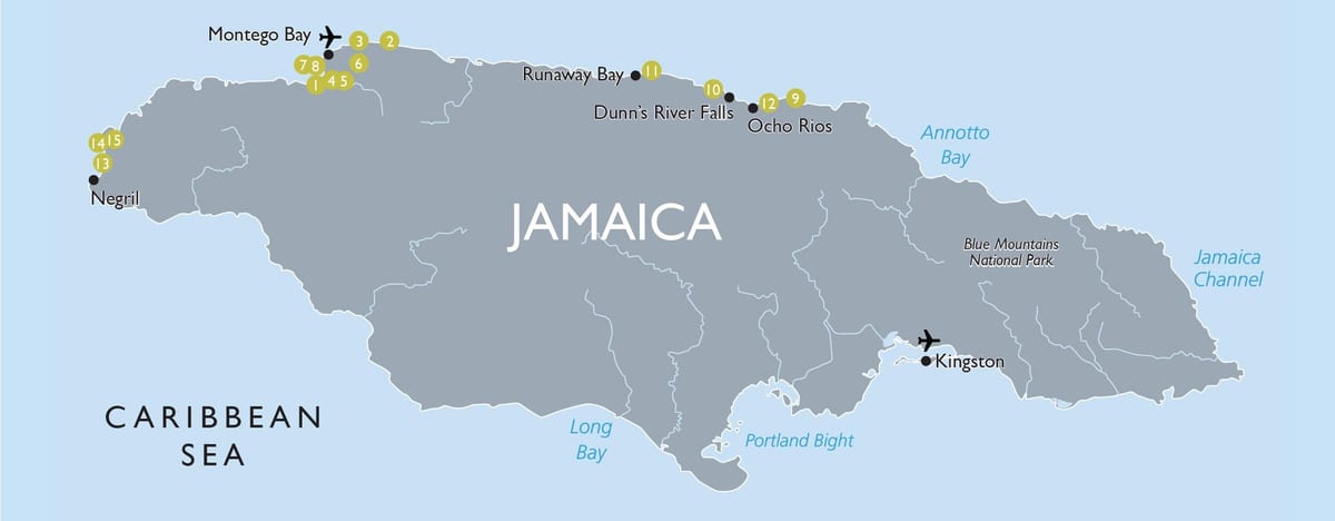 Bản đồ của jamaica sân bay