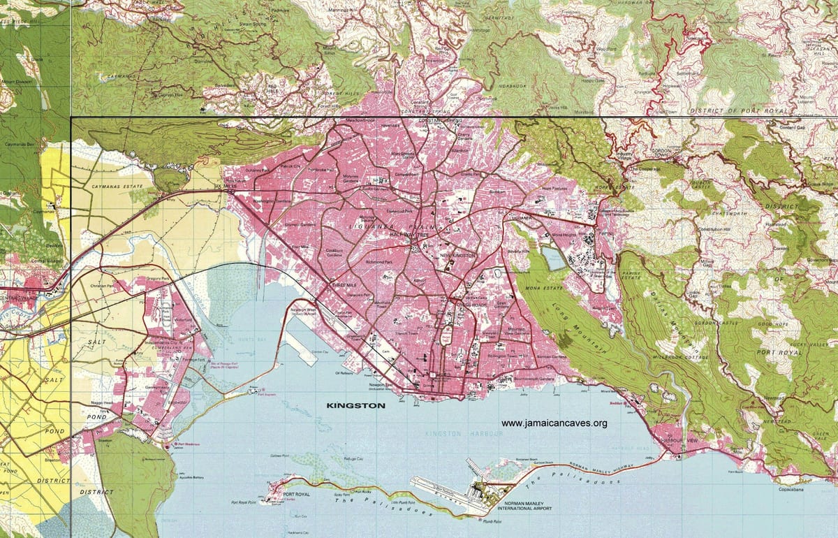 kingston jamaica trên bản đồ