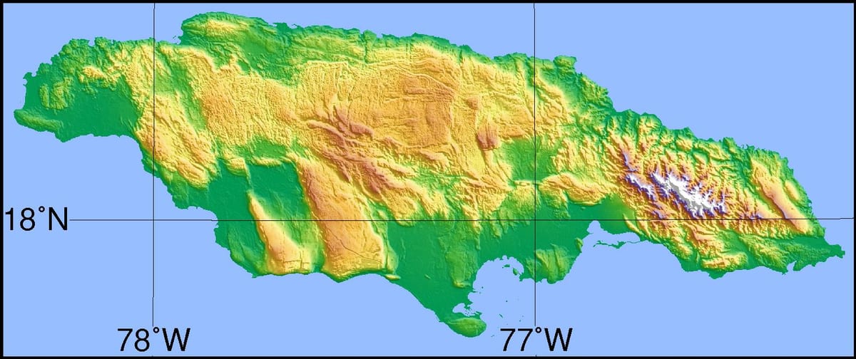 Bản đồ của vệ tinh, jamaica