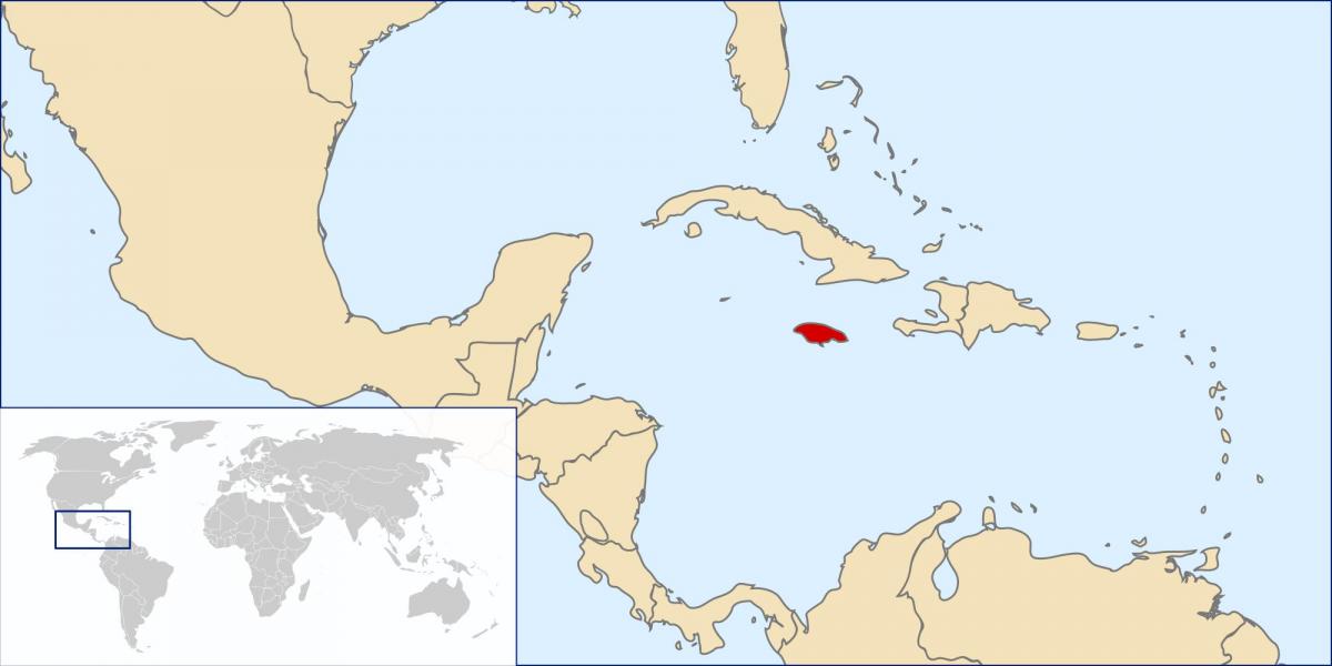 jamaica nước trong bản đồ thế giới
