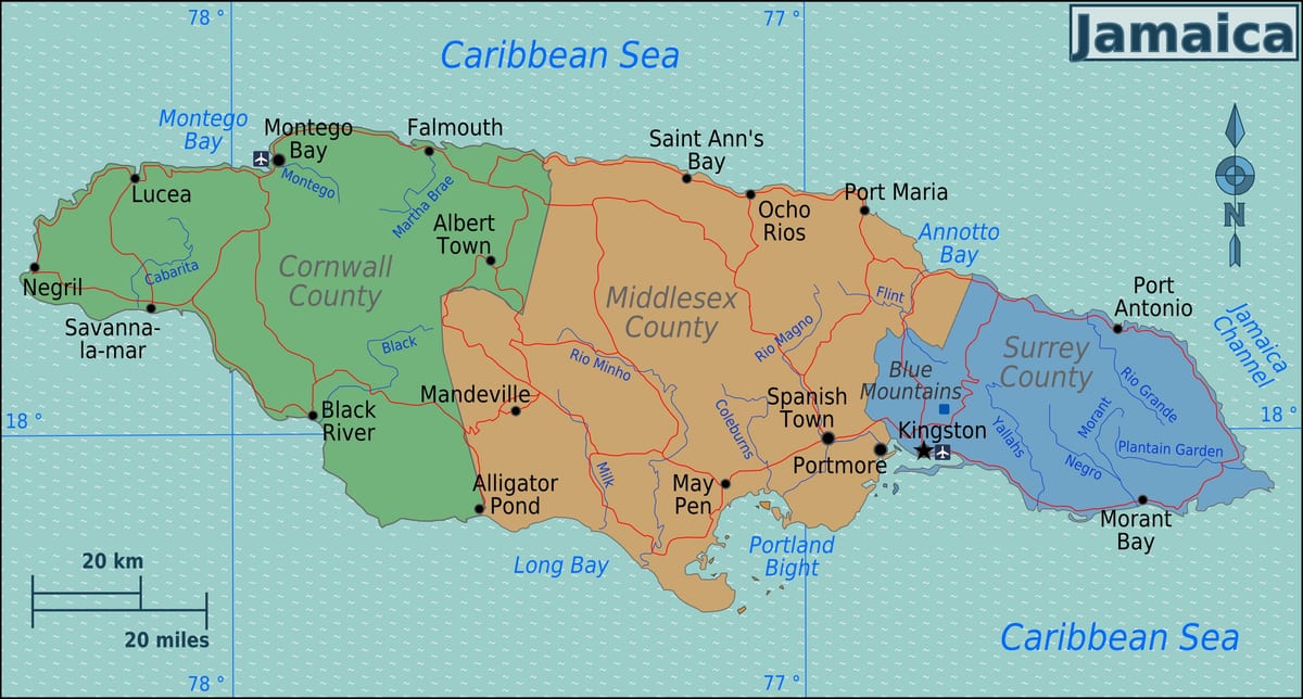 Bản đồ của ảnh của jamaica