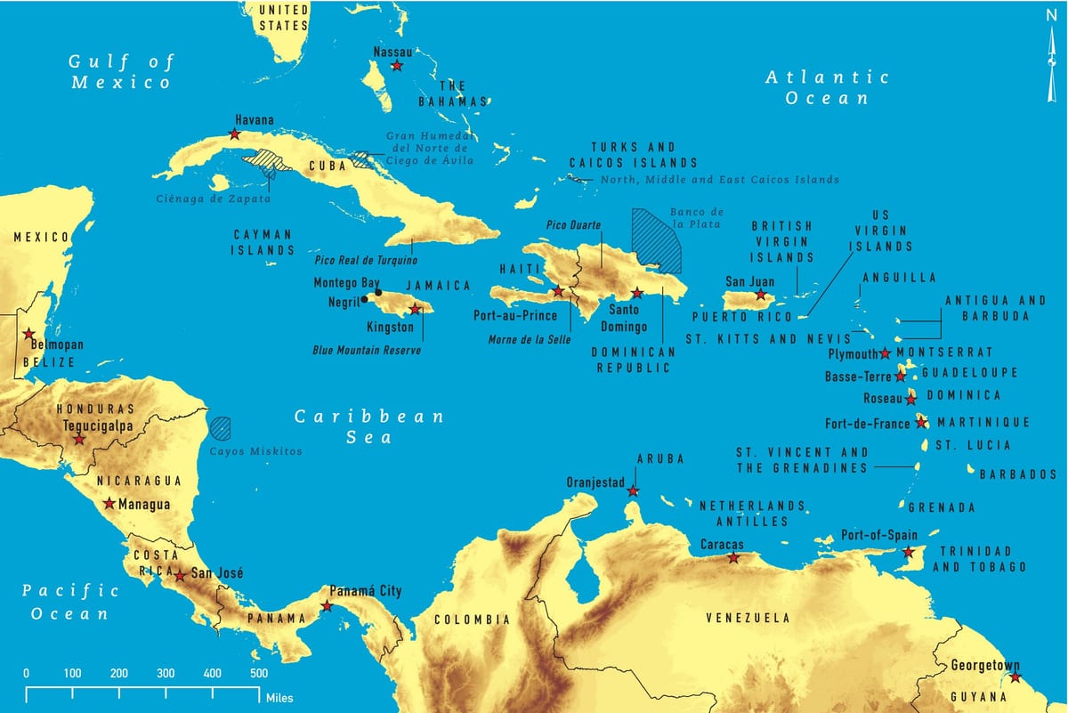 Bản đồ của jamaica lặn
