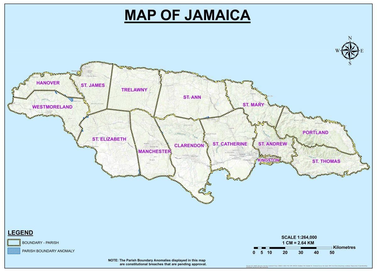 Bản đồ của jamaica cử tri