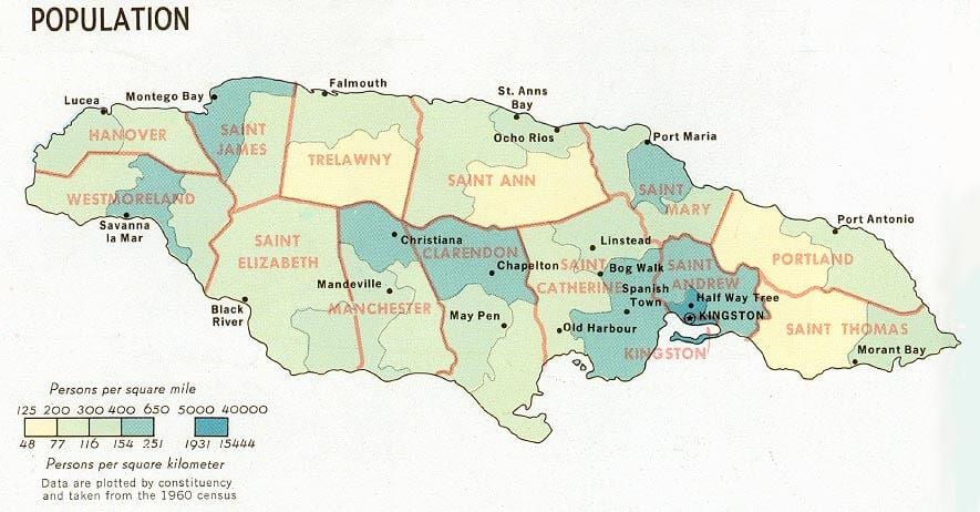 dân bản đồ của jamaica