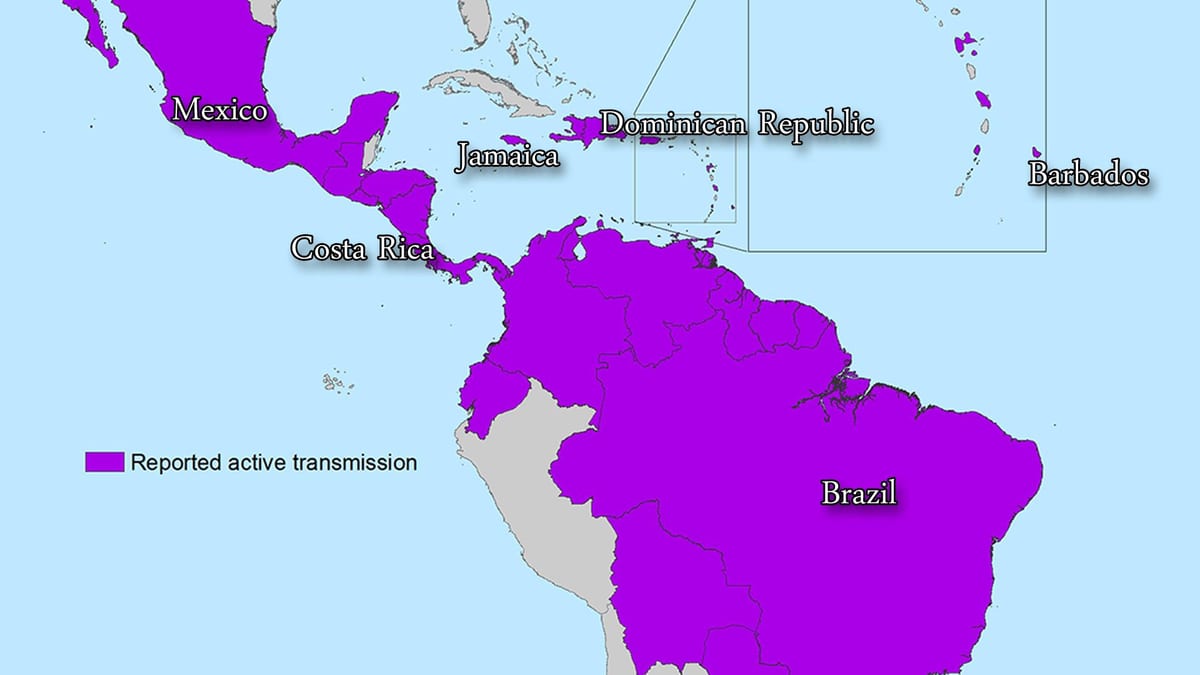 Bản đồ của jamaica zika