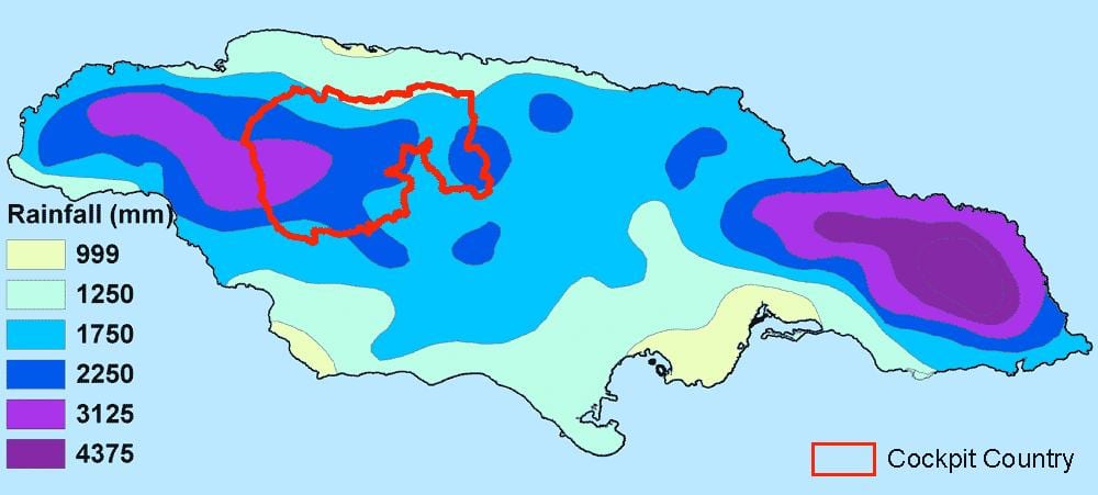 Bản đồ của jamaica khí hậu