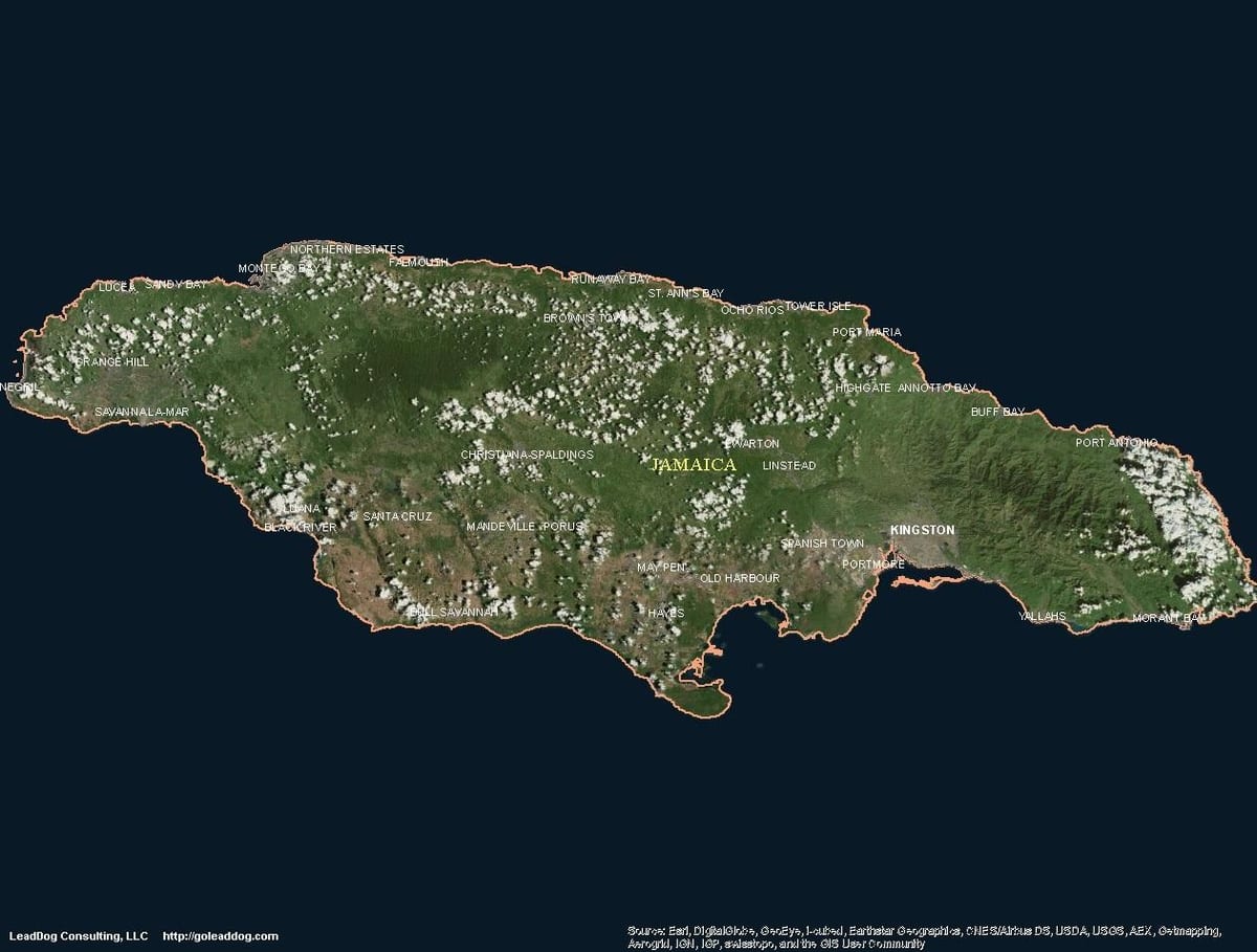 Bản đồ không jamaica