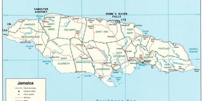 Bản đồ của jamaica dunns sông rơi