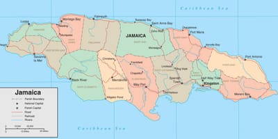 Bản đồ của chính trị jamaica
