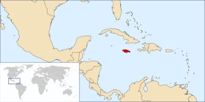 Jamaica nước trong bản đồ thế giới