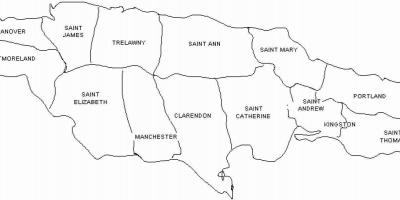 Jamaica bản đồ và giáo xứ