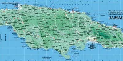 Một bản đồ của jamaica