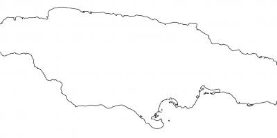 Bản đồ trắng của jamaica với biên giới
