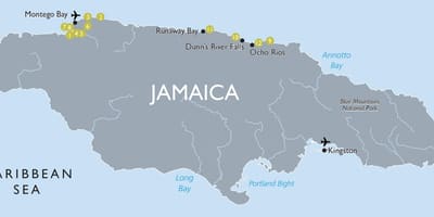 Bản đồ của du lịch trong jamaica