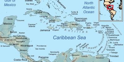 Bản đồ của jamaica và đảo xung quanh